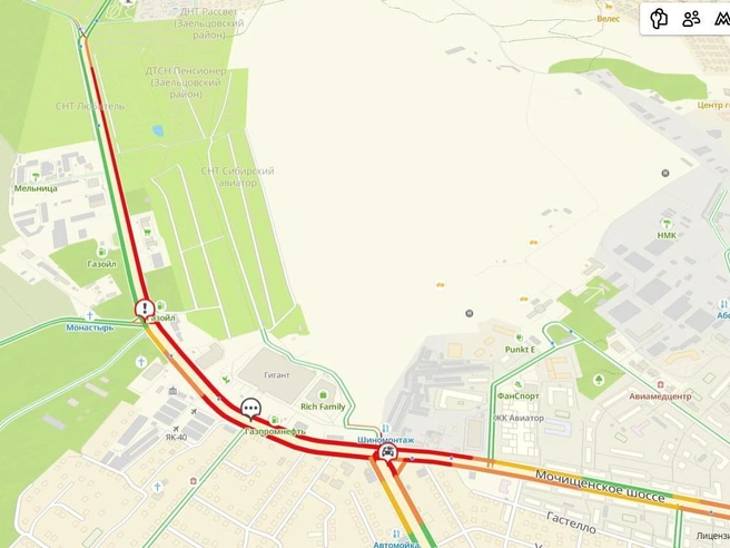 Водители сообщают о неработающих светофорах на этом участке дороги | Источник: 2ГИС