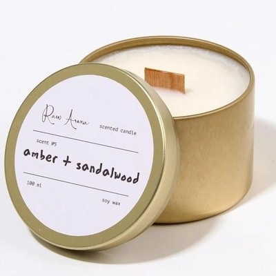 Свеча ароматическая Amber + Sandalwood, Raw Aroma 