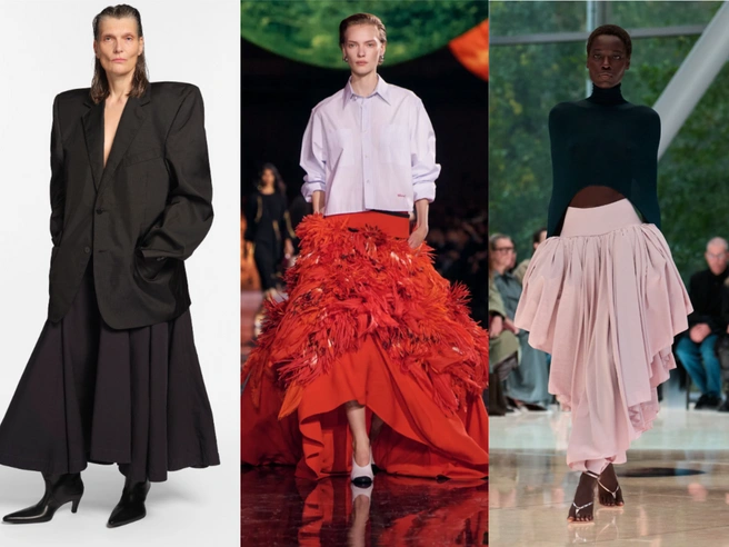 Также в тренде зализанные назад волосы | Источник: balenciaga.com / chanel.com / maison-alaia.com