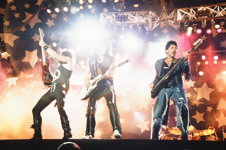 Выступление группы Bon Jovi на фестивале в Москве, 13 августа 1989 года | Источник: Koh Hasebe/Shinko Music/Getty Images