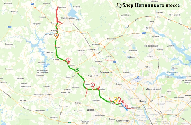 Схема расположения объекта дублер Пятницкого шоссе в Подмосковье | Источник: «СтальМост» 