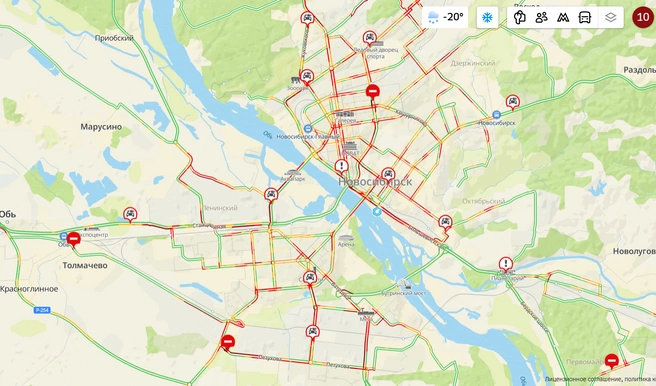 Пробка в 3 километра собралась на Димитровском мосту | Источник: 2ГИС