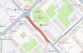 Ограничения продлятся несколько часов | Источник: yandex.ru/maps