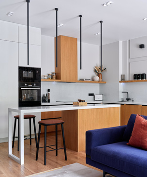 Квартира в Алма-Ате 180 м² с красивой мягкой зоной на кухне