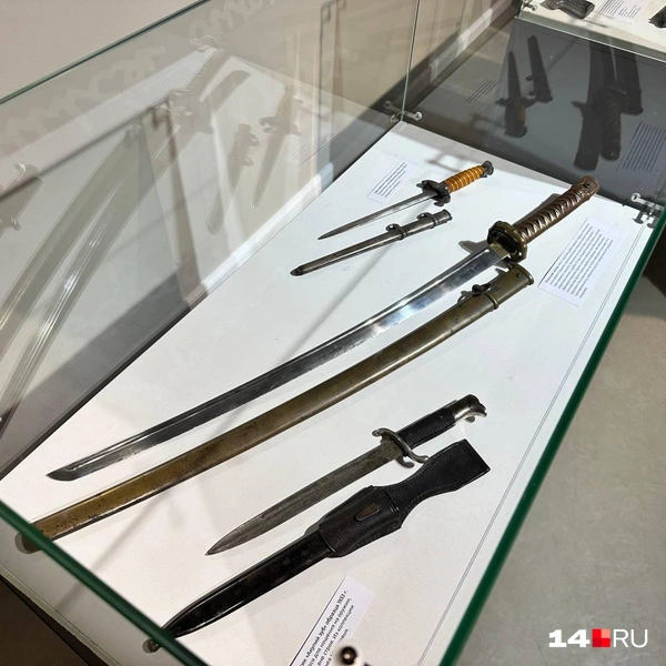 Немецкий кортик, японская катана и нож | Источник: Илья Константинов / 14.RU