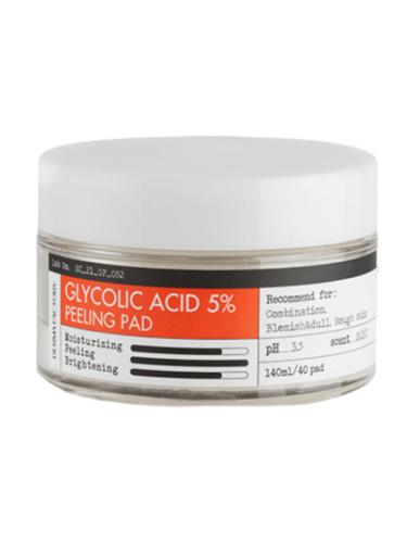 Отшелушивающие диски для лица с гликолиевой кислотой Glycolic Acid 5% Peeling Pad, Derma Factory 