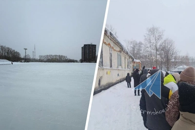 На Трудовых резервах открыли каток, у входа очередь