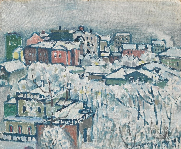 Василий Кандинский. «Зимний день. Смоленский бульвар». Около 1916. Государственная Третьяковская галерея. Дар Г. Д. Костаки, 1977 | Источник: пресс-служба выставки