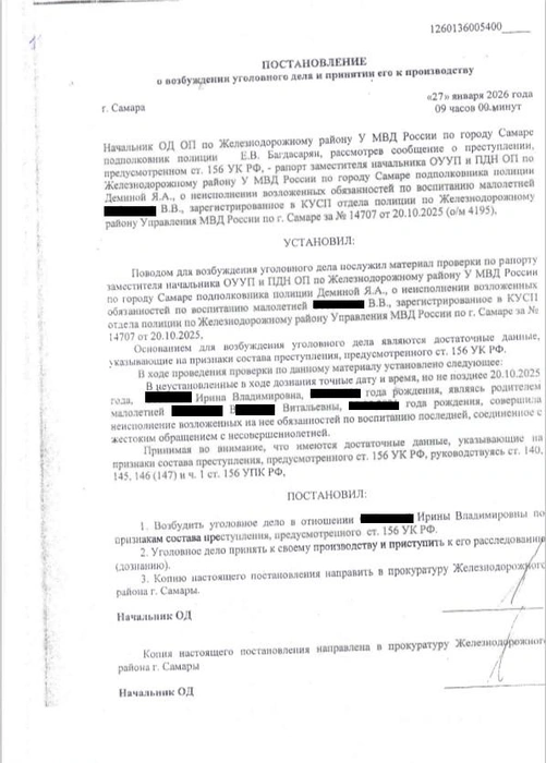 Женщину до сих пор не уведомили в том, что на нее возбудили уголовное дело | Источник: Ирина / личный архив