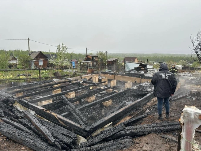 После нападения подозреваемый поджег дом | Источник: СК по России