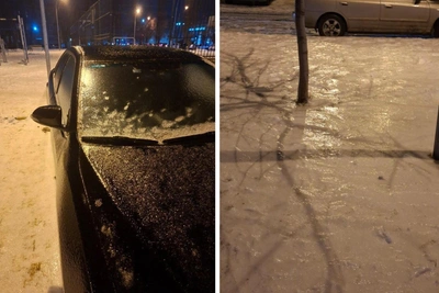 Voronezh turns into giant ice rink after freezing rain