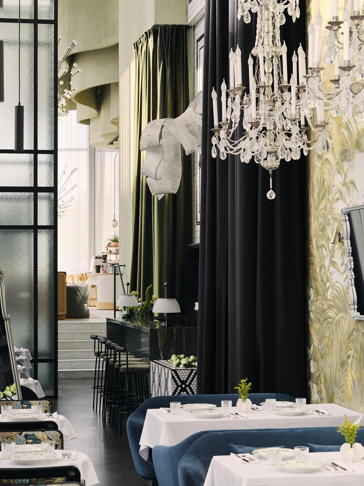 Настольные светильники на баре — Alfa от Artemide | Источник: Дмитрий Цыренщиков