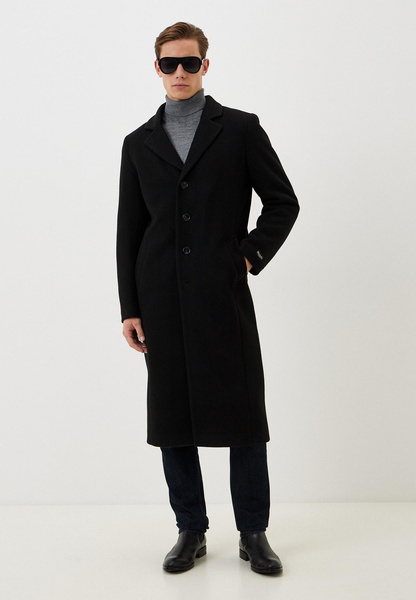 Длинное черное пальто 