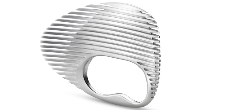 Серебряное кольцо Lamellae Double Ring