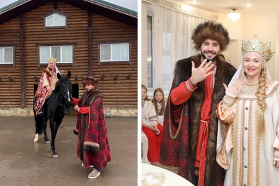 Пермяки сыграли свадьбу в народных костюмах царя и царицы