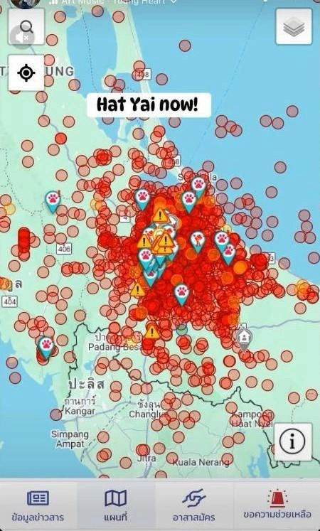 Так на карте отмечены места, где находятся ожидающие эвакуации люди | Источник: предоставлено Вероникой