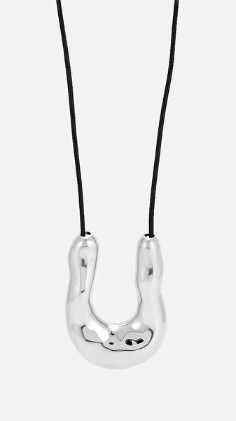 Attribute Shop Кулон на шнурке silver horseshoe pendant on cord 