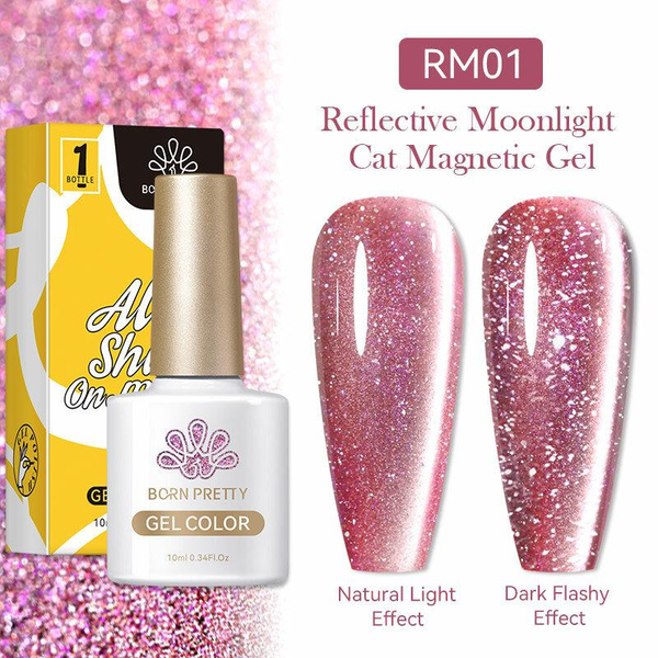 Born Pretty, Moonlight Reflective Cat Magnetic Gel — светоотражающий магнитный гель-лак RM01