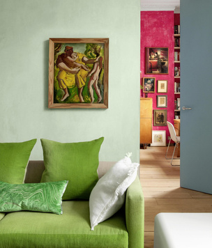 Зеленый цвет в гостиной: 40+ примеров