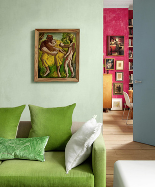 Зеленый цвет в гостиной: 40+ примеров