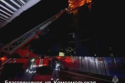 Пожарные потушили леса на стройке в Благовещенске