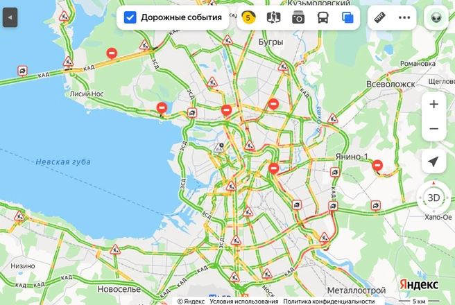 Аномальные пробки выросли в Петербурге | www.fontanka.ru