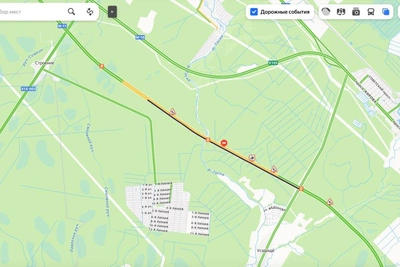 М-11 перекрыта у Тосно: грузовик перевернулся