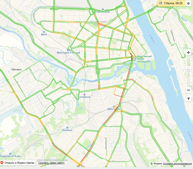 Пробка на Московском проспекте от центра города | Источник: Пробки 76.RU