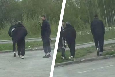 Компания с предметом, похожим на оружие, замечена у ЖК Дежнёв