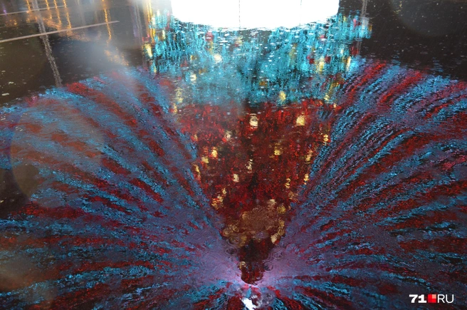 Отражение тульской ёлки в луже | Источник: Максим Улитов / 71.RU