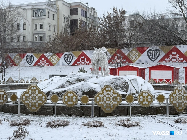 В Цирка строят сцену, а также устанавливают украшения и ёлку | Источник: Сергей Петунин / YA62.RU