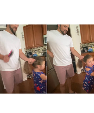 Девочка излишне драматизирует, пока отец «расчесывает» ей волосы (видео)