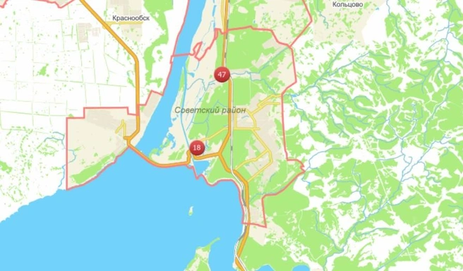 В 47 домах отключение плановое | Источник: map.novo-sibirsk.ru