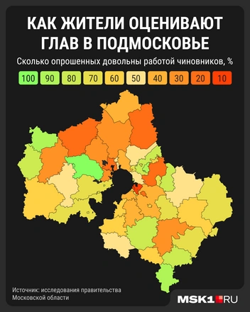 Оценка жителей работы глав в Подмосковье | Источник: Мария Романова / Городские медиа
