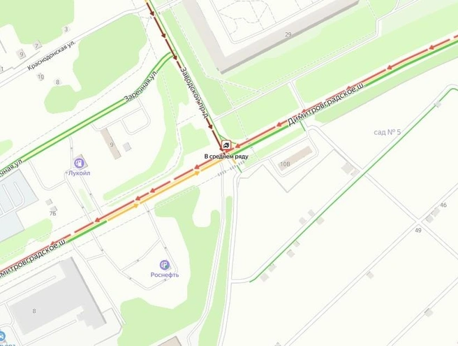 Движение на перекрестке парализовано | Источник: yandex.ru/maps