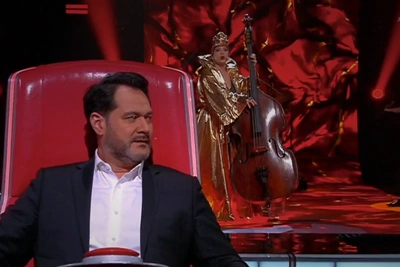 Mother of three plays double bass on 'The Voice', calls judge her crush