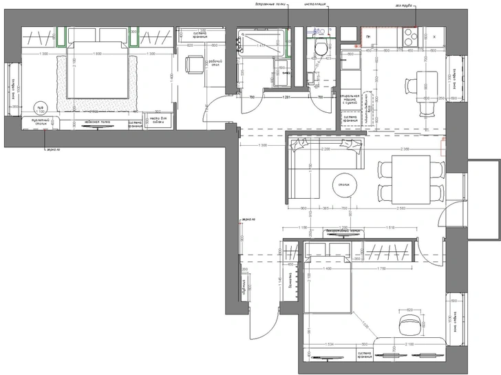 Яркая квартира 70 м² в московской сталинке