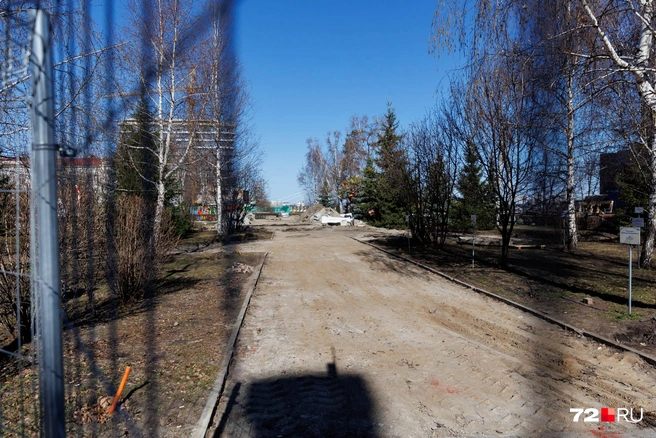 Дорожки должны обновить. Асфальта в парке почти нет  | Источник: Ирина Шарова / 72.RU 
