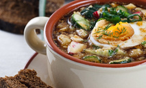 Окрошка мясная на квасе