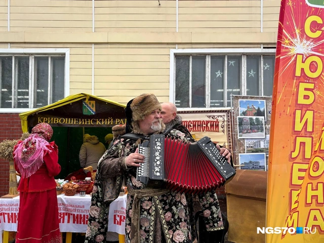 Прогулка под ярмарке сопровождалась звуками гармони  | Источник: Мария Лобанова / NGS70.RU 