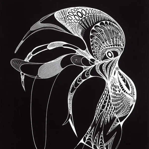 Павел Кир, «Птичка», бумага, акрил, 2024
