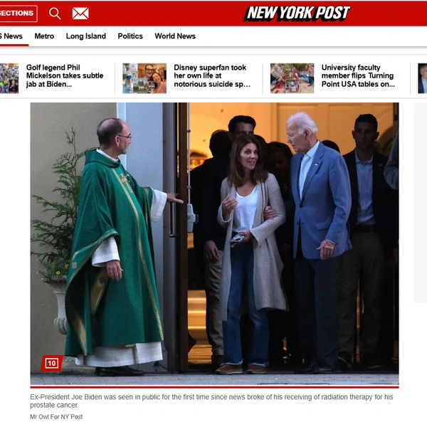 Джо Байден впервые показался на публике после начала лучевой терапии | Источник: скриншот / New York Post