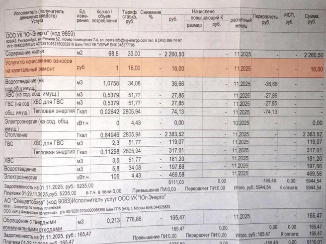 Сумма в 16 рублей с каждого жильца в масштабах целого дома формирует значительный бюджет. | Источник: читательница E1.RU
