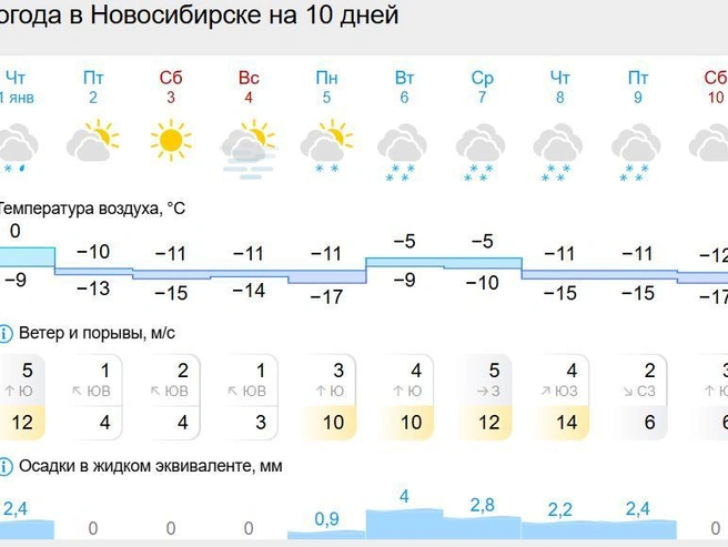 Усиление ветра ожидается 6 января. | Источник: Gismeteo