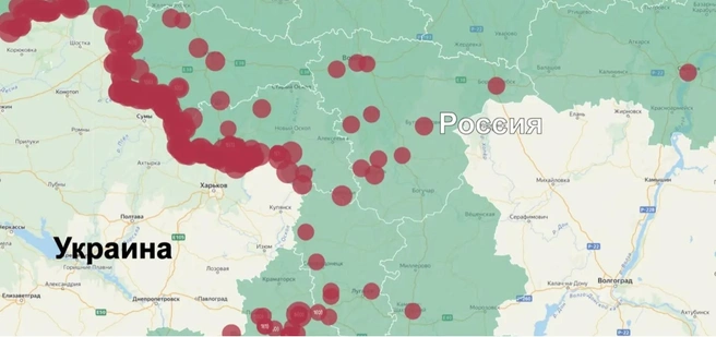 Карта обстрелов гражданских объектов Вооружёнными силами Украины с 20 по 26 апреля 2026 года | Источник: Родион Мирошник / max.ru