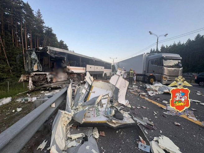 Водитель автобуса погиб, семь пассажиров пострадали | Источник: Подмосковная полиция / T.me