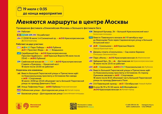 Как изменятся маршруты автобусов в центре Москвы 19 июля | Источник: пресс-служба департамента транспорта Москвы
