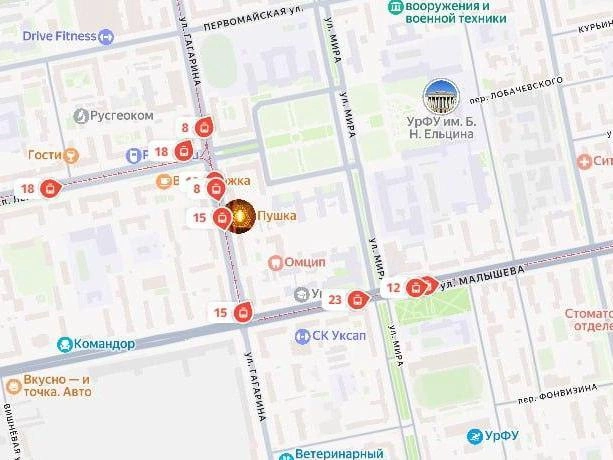 Трамвайное сообщение в районе ЖБИ вновь парализовано | Источник: «Яндекс Карты»
