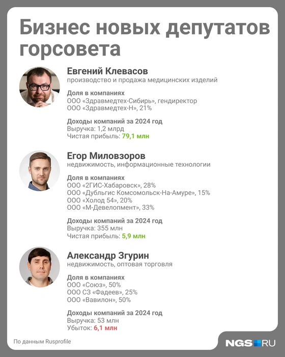 Двух депутатов, которые имеют статус ИП, в инфографику мы не включили&nbsp;— об их деятельности и доходах нет информации | Источник: Юрий Орлов / NGS.RU