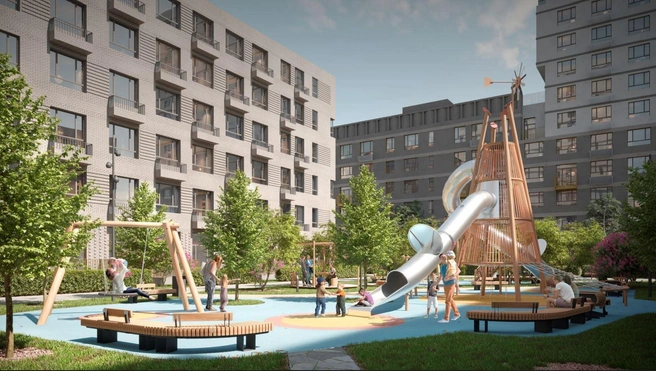 Рисовать мелками с ребенком на площадке, читать книгу в гордом одиночестве или позвать соседей поиграть в стритбол — в «Отличие» всё возможно | Источник: «Характер»